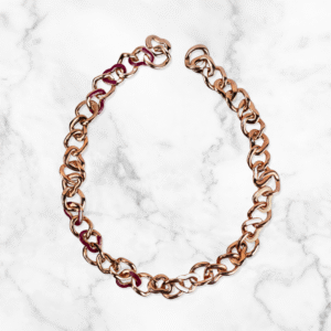 Collana a catena Bordeaux & Panna